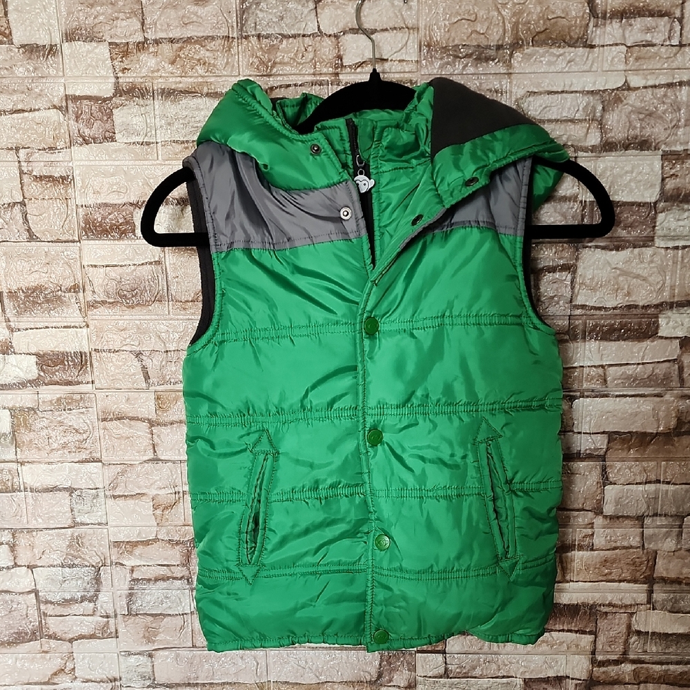 Appaman Green Puffer Vest with Gray Accents